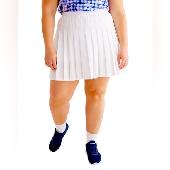 NWOT, Penningtons, Plus Size Stretch Pleated Skorts, 2X, White πββοΈββ‘οΈ - Picture 4 of 9